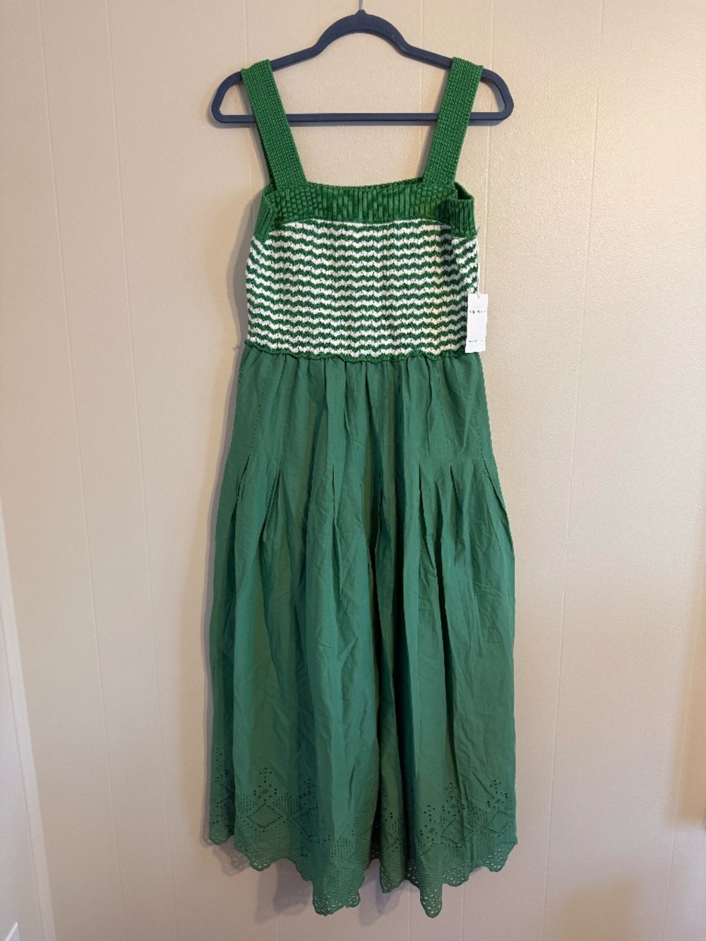 NWT Women's Free Assembly Sweater (Upper) Cotton (Bottom) Tank Maxi Dress Sz L